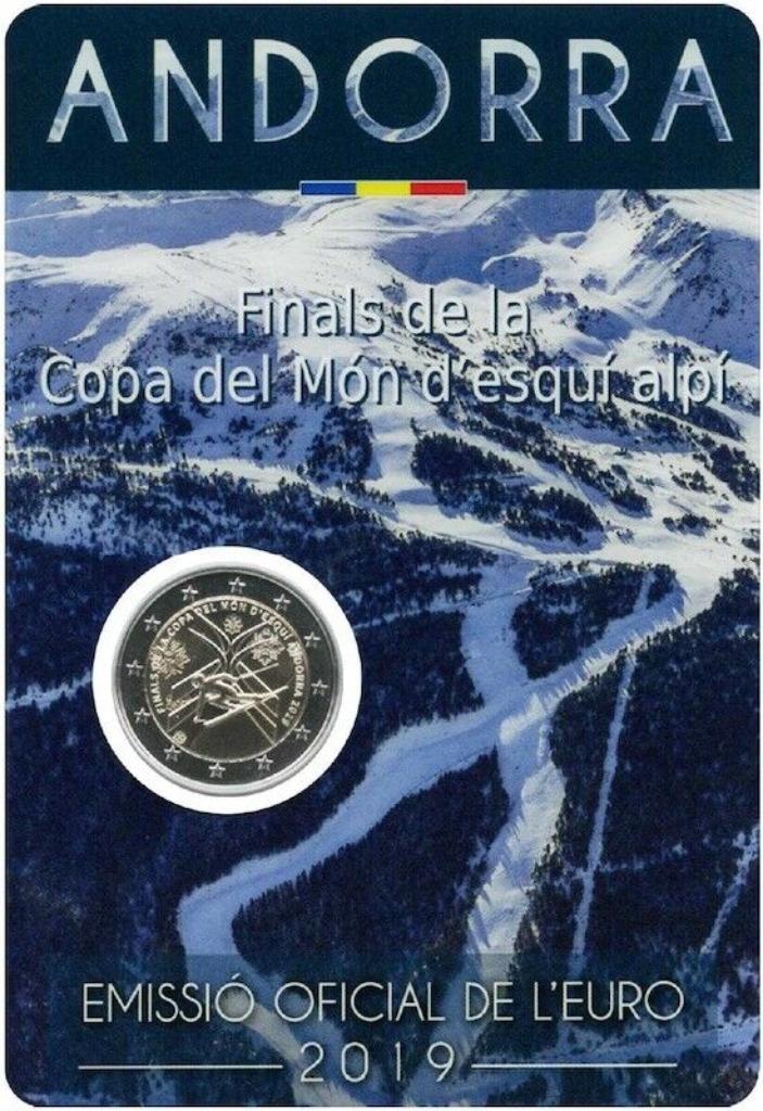 Andorra 2 €uro herdenkingsmunt 2019 "Alpijns Skieën", Ophalen of Verzenden, Overige landen, 2 euro, Losse munt