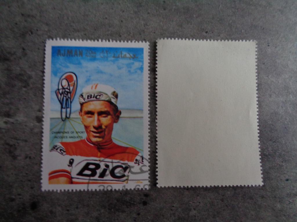 WIELRENNERS POSTZEGEL JAREN 60 ANQUETIL, Ophalen of Verzenden