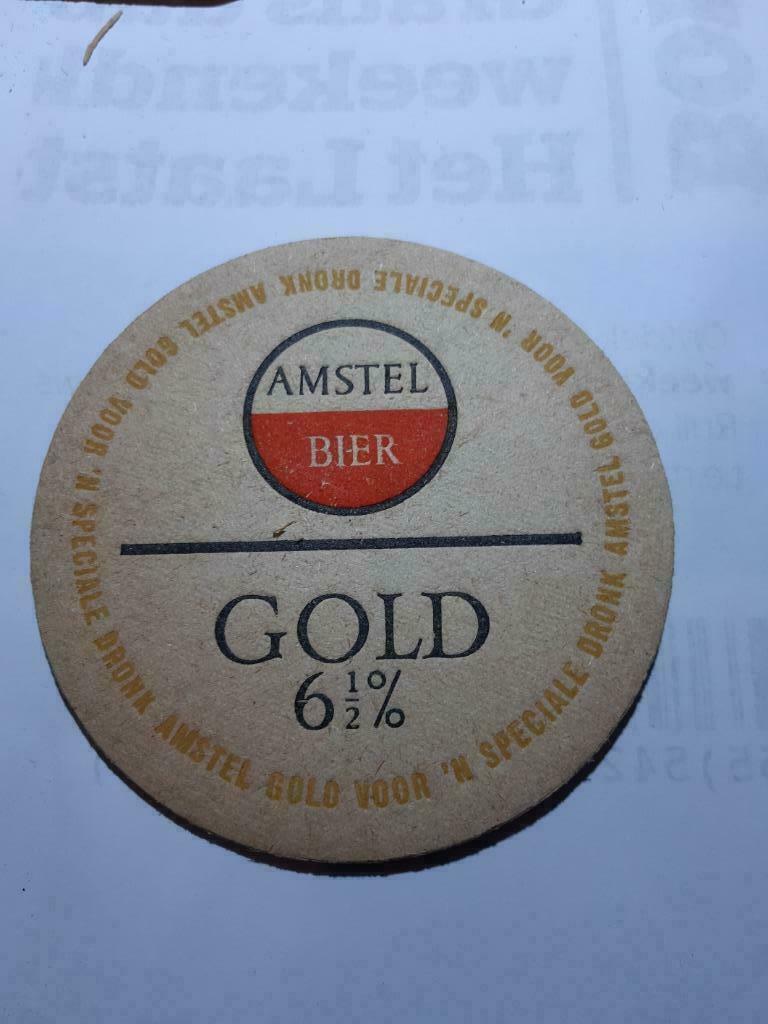 oude bierkaartje: Amstel Gold, Verzamelen, Biermerken, Ophalen of Verzenden, Amstel
