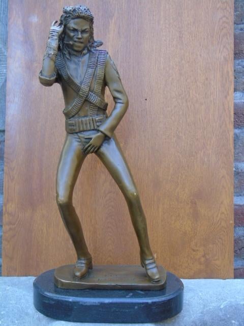 Gesigneerd bronzen beeld, Michael Jackson in concert..., Antiek en Kunst, Antiek | Brons en Koper, Brons, Ophalen of Verzenden