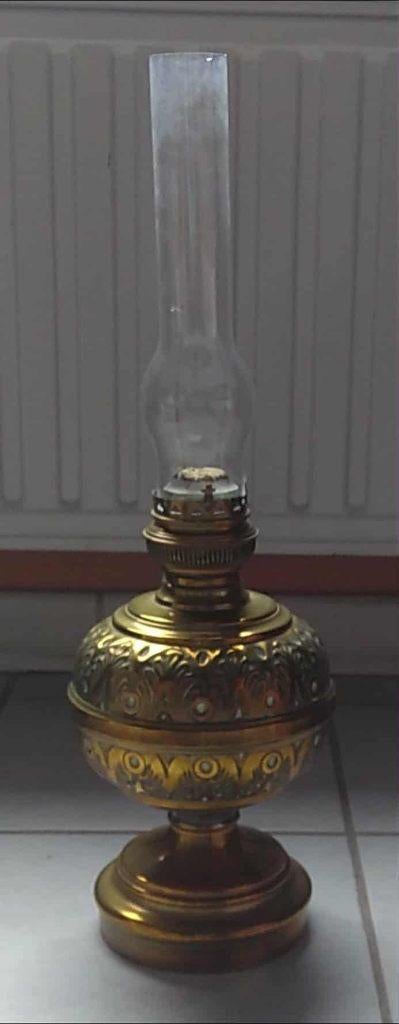 Antieke koperen olielamp, Antiek en Kunst, Antiek | Brons en Koper, Ophalen of Verzenden