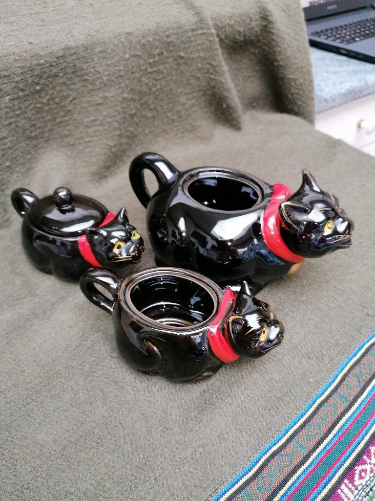 Vintage Japanse thee set  Porselein met zwarte kat, Antiek en Kunst, Curiosa en Brocante, Ophalen of Verzenden