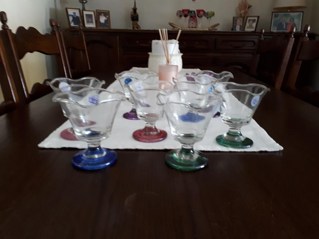 8 glazen ijscoupes, Ophalen, Nieuw, Glas, Glas of Glazen