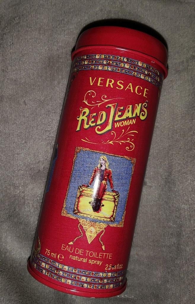 VERSACE Red Jeans, bottle 75 ml in tin, Ophalen of Verzenden, Gebruikt