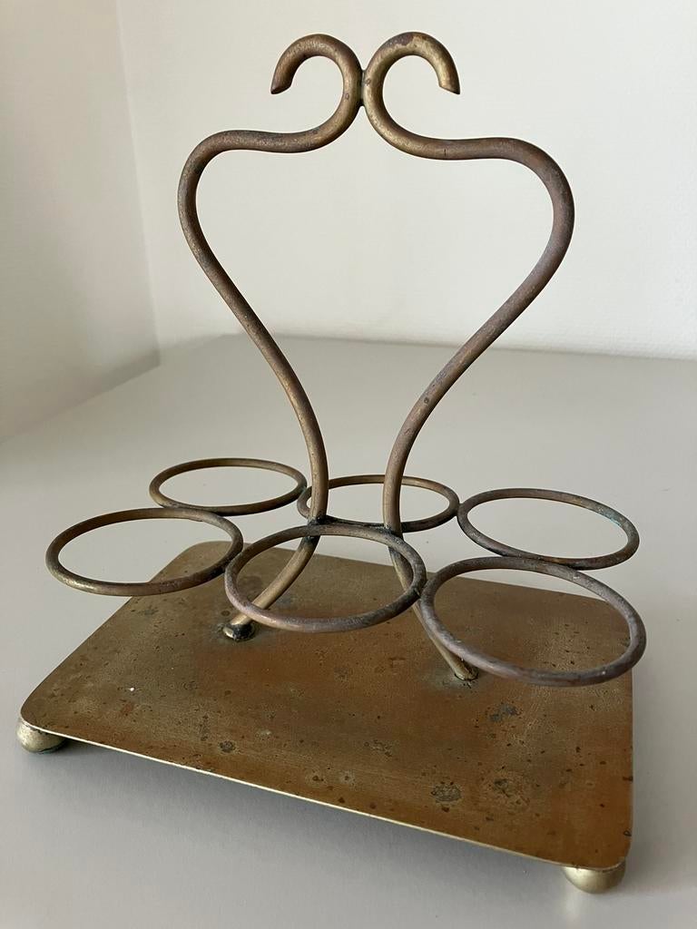 Metalen houder voor olie- en azijnstel., Antiek en Kunst, Ophalen of Verzenden