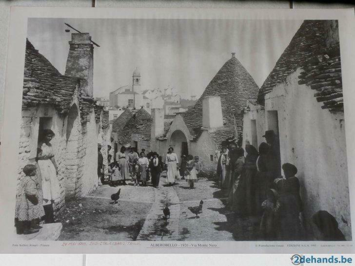 affiche ancienne "Alberobello" 1920-via Monte Vero, Enlèvement ou Envoi, Rectangulaire horizontal, Utilisé, Autres sujets/thèmes