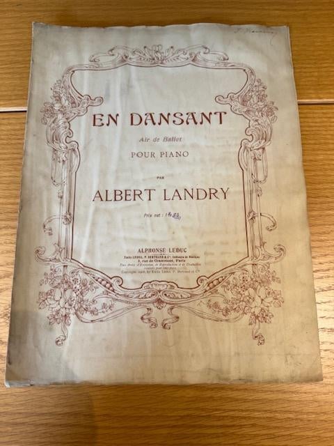 Albert Landry — Un danseur. Air de ballet pour piano (1908), Musique & Instruments, Enlèvement ou Envoi, Artiste ou Compositeur