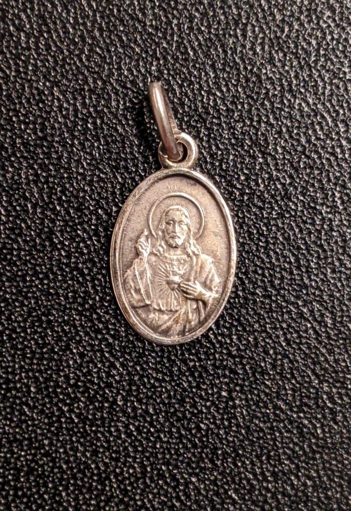 Medaillon, hanger Jezus Christus Heilig Hart en Madonna met, Ophalen of Verzenden, Nieuw, Sieraad, Christendom | Katholiek