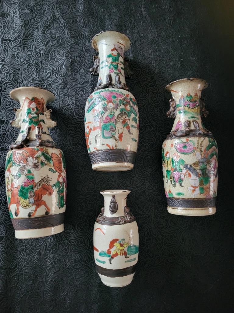 4 vases de NANKIN Chine XIXème, Antiek en Kunst, Ophalen of Verzenden