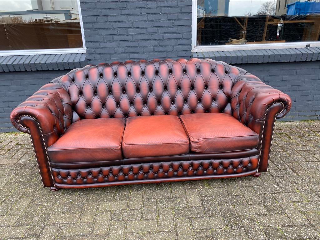 Springvale Chesterfield zetel roodbruin GRATIS GELEVERD!, Antiek en Kunst, Ophalen of Verzenden
