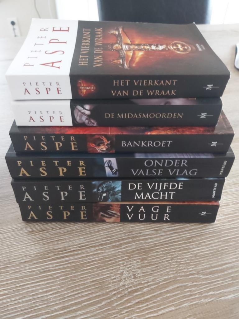 Pakket Pieter Aspe  6 stuks, Ophalen of Verzenden, Zo goed als nieuw