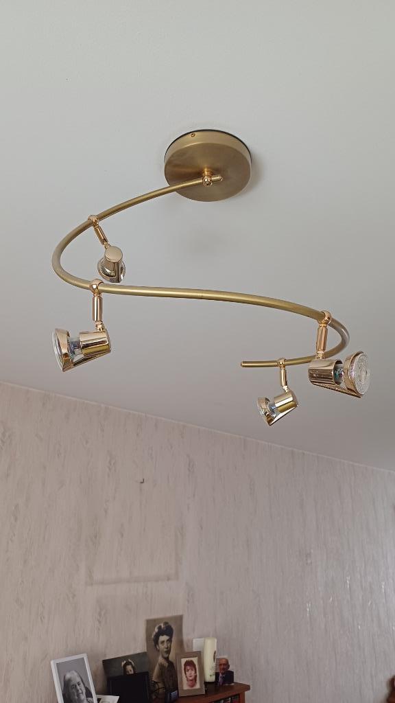 Moderne luchter met 4 spots (led of halogeen), Ophalen, Gebruikt, Metaal of Aluminium, Led