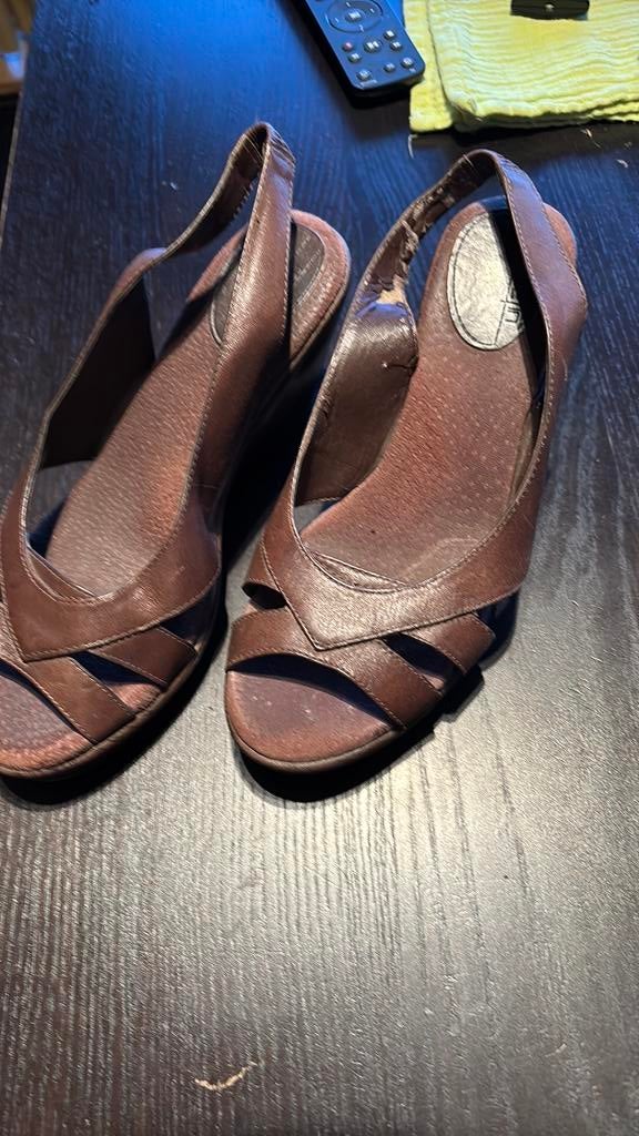 Bruin keder sandalen maat 39, Ophalen, Bruin, Sandalen of Muiltjes, Zo goed als nieuw
