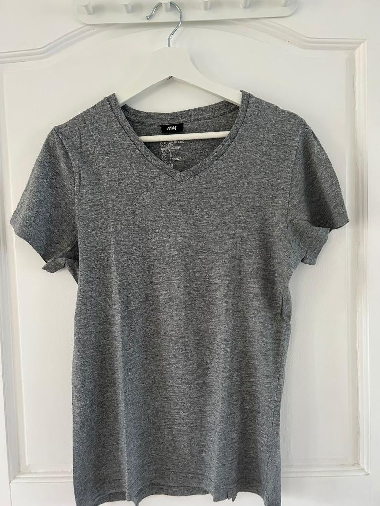 H&M Shirt Grey S, Kleding | Heren, T-shirts, Ophalen of Verzenden, Gedragen, Maat 46 (S) of kleiner, Grijs