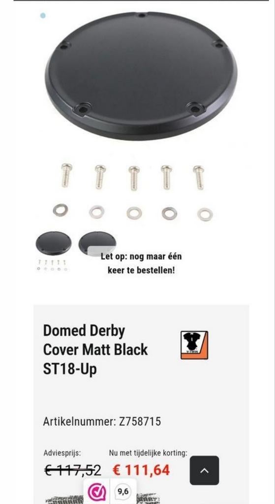 Domed derby cover softail matt black nieuwstaat, Motoren, Ophalen of Verzenden, Gebruikt