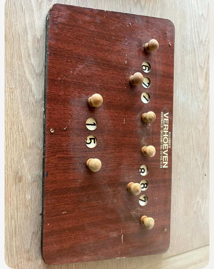 oude cafe biljard scoren bord, Ophalen of Verzenden