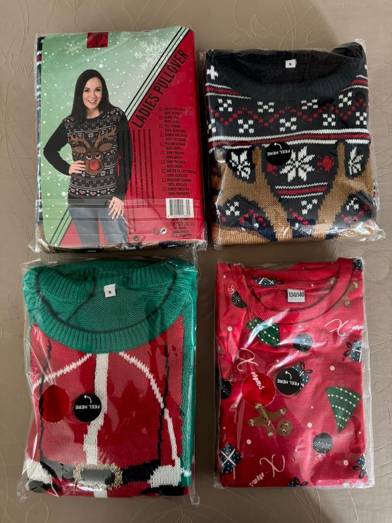 Set van 4 kersttruien in verschillende maten, Ophalen of Verzenden, Nieuw