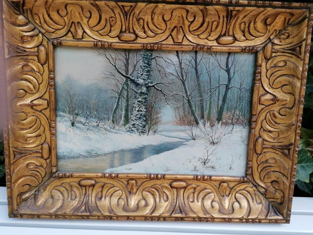 Zeer gedetailleerd schilderij, begin 1900, 69x59cm, Antiek en Kunst, Ophalen