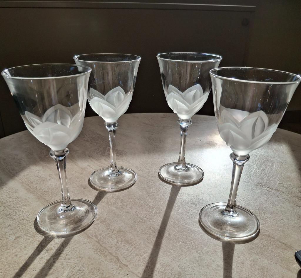 4 J.G. Durand kristallen tulpglazen (crystal D'Arques), Antiek en Kunst, Ophalen of Verzenden