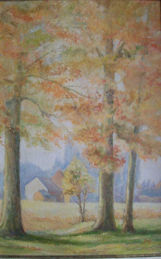 "Herfstlandschap in Arendonk" - Greg Maes, Antiek en Kunst, Kunst | Schilderijen | Klassiek, Ophalen of Verzenden