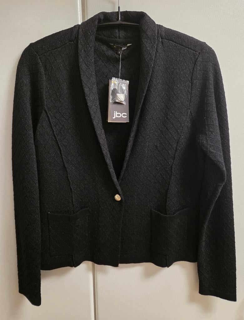 Geklede zwarte gebreide vest met glansdraad, L, Ophalen of Verzenden, Nieuw