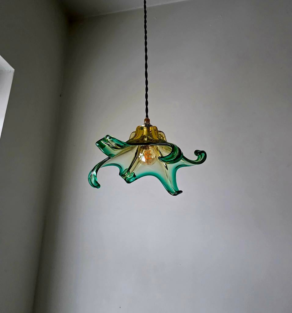 Lampe suspendue vintage en verre de Murano., Enlèvement ou Envoi