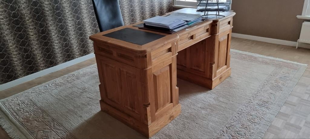 Teak houten bureau, Ophalen