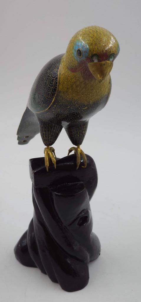 papegaai op stok cloisonné, Ophalen of Verzenden