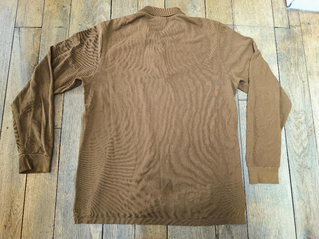 Polo manches longues Carhartt WIP American Script medium, Enlèvement ou Envoi, Brun, Porté, Taille 48/50 (M)