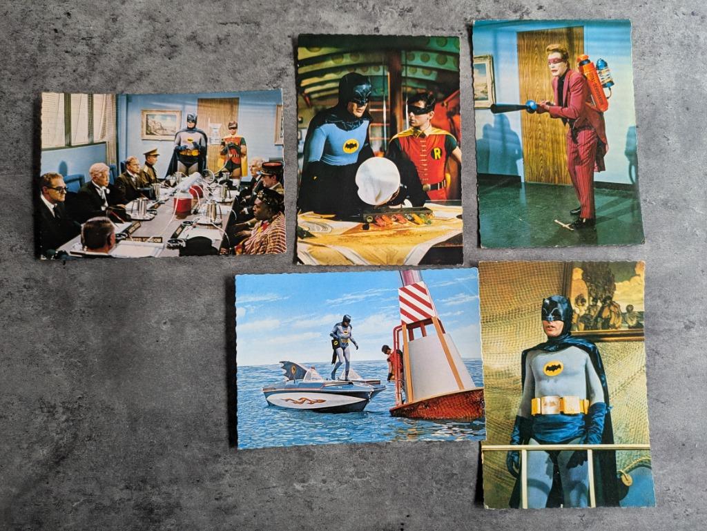 BATMAN en ROBIN POSTKAARTEN UIT DE  JAREN 60 5X nostalgie te, Verzenden