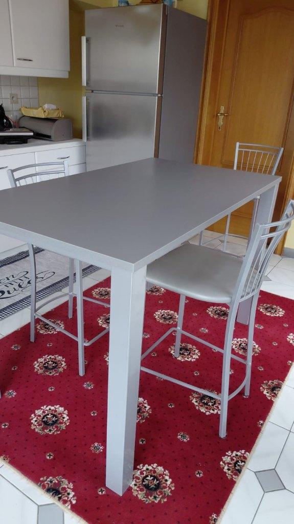 Table cuisine haute avec chaises style bar, Maison & Meubles, Enlèvement, Comme neuf