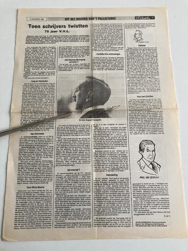 Artikel " Toen schrijvers twistten V.V.L. " Timmermans, ...., Boeken, België, Ophalen of Verzenden, Zo goed als nieuw, Pallieterke
