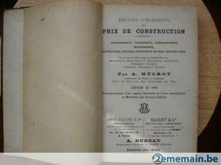 Recueil d’éléments des prix de construction, A.Mégrot