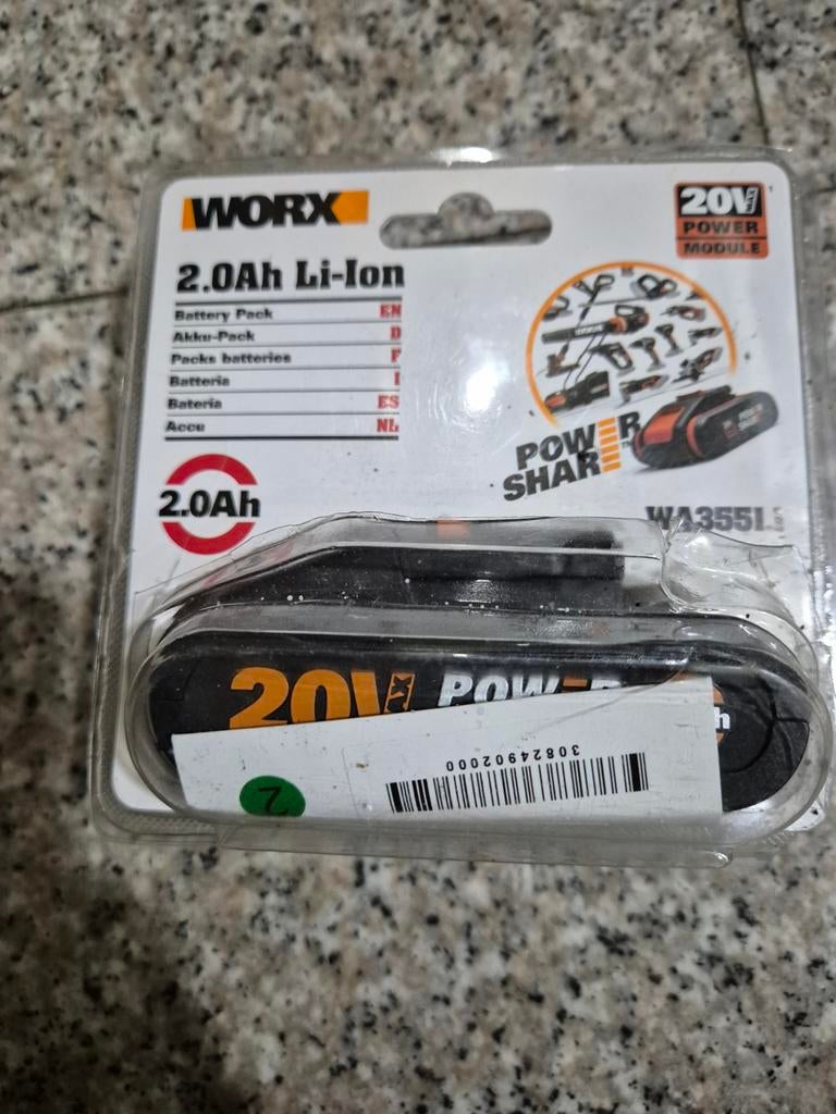 Worx 20V 2.0Ah Accu Nieuw in Verpakking, Doe-het-zelf en Bouw, Gereedschap | Boormachines, Ophalen of Verzenden