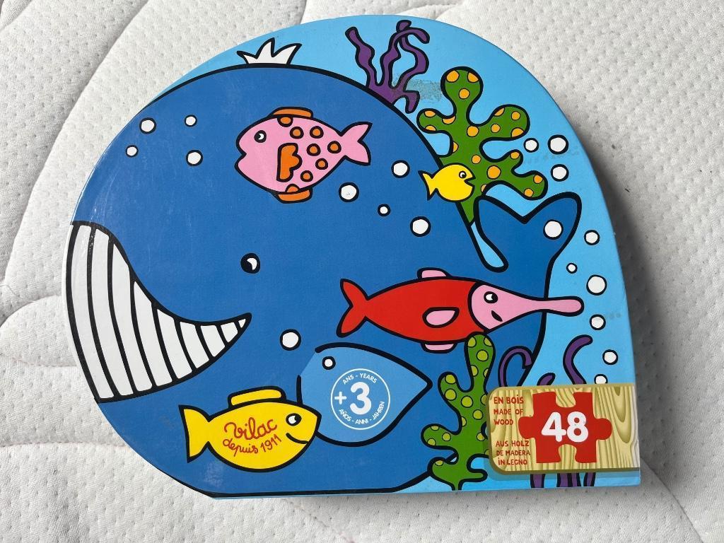 Puzzle en bois Vilac « Océan » - 48 pcs - 3+, 2 à 4 ans, Comme neuf, Enlèvement, 10 à 50 pièces