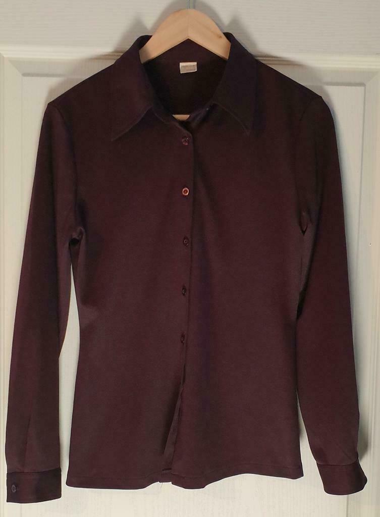 Chemise prune, manches longues, Taille 38/40 (M), Enlèvement ou Envoi, Comme neuf, Manches longues