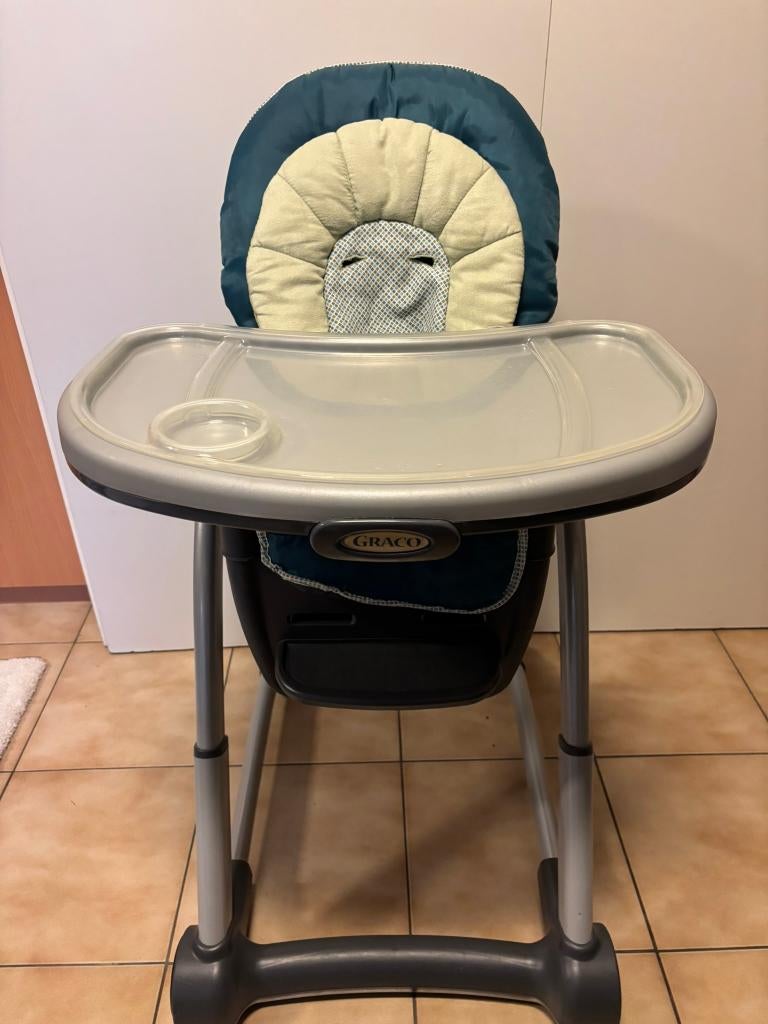 Chaise haute Graco réglable avec tablette amovible, Enlèvement, Utilisé, Chaise évolutive, Ceinture(s)