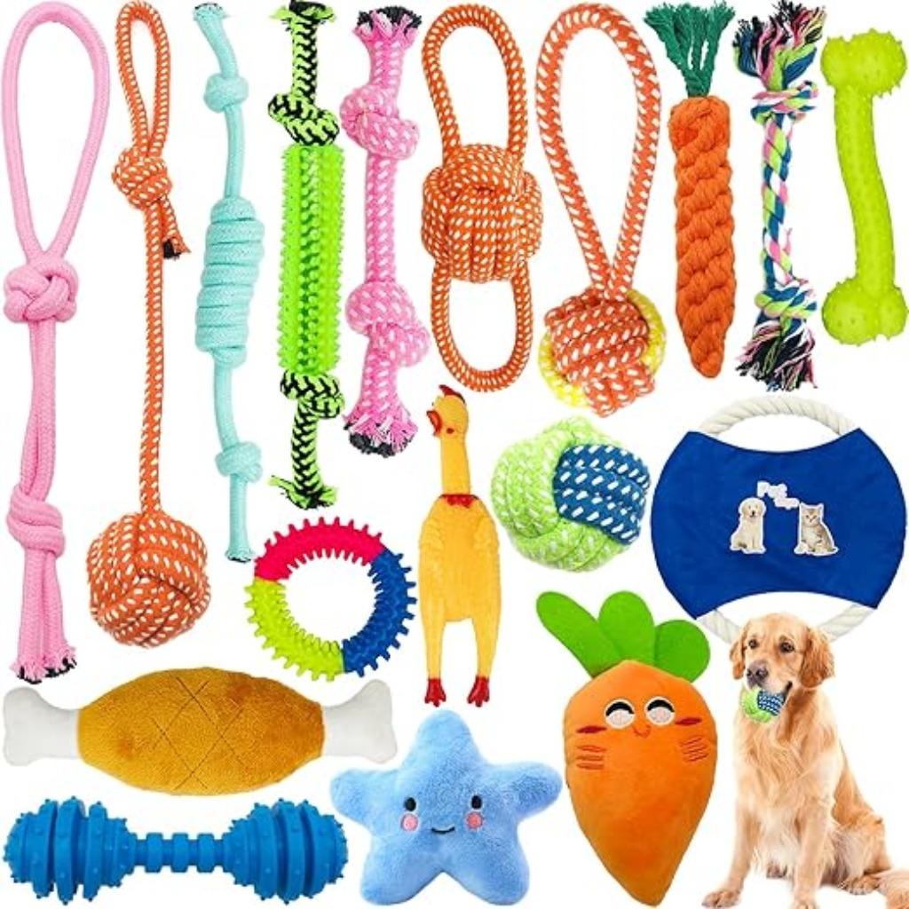 Ensemble de 18 jouets durables pour chiens LIVRAISON GRATUIT, Neuf, -, Autres jouets, Envoi