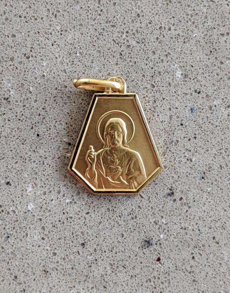 Medaillon, hanger Jezus Heilig Hart-plaqué or, verguld, Ophalen of Verzenden, Nieuw, Sieraad, Christendom | Katholiek