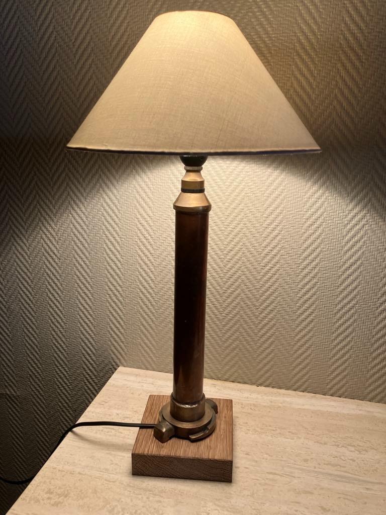 staande lamp gemaakt van koperen een brandweerspuit, Ophalen, Overige materialen, 50 tot 75 cm, Zo goed als nieuw