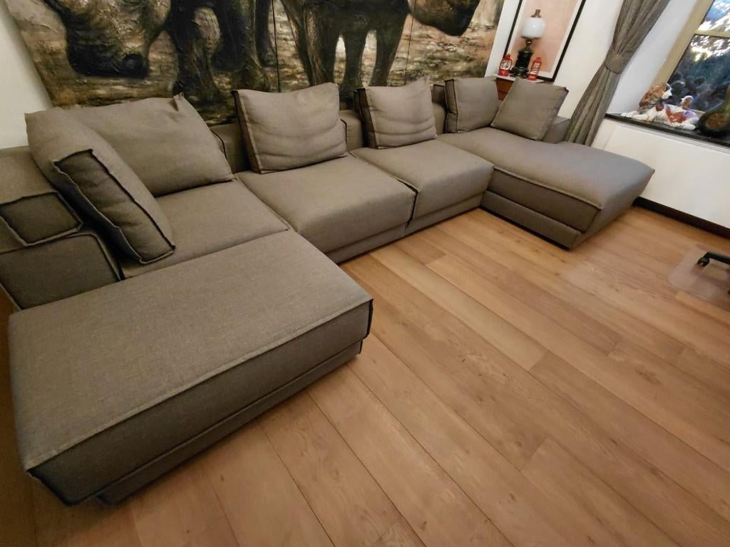 Grote salon/zetel, Huis en Inrichting, Ophalen, Zo goed als nieuw, Vierpersoons of meer, Hoekbank