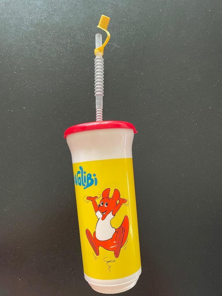 Vintage Walibi beker met Kangoeroe mascotte, Ophalen of Verzenden, Zo goed als nieuw