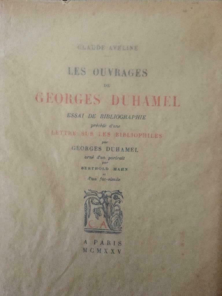 Les ouvrages de Georges Duhamel, Verzenden