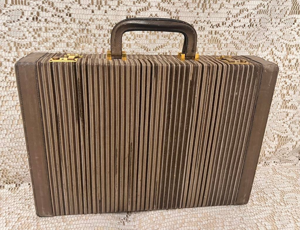 Mallette DELVAUX cuir tressé vintage, Enlèvement ou Envoi, Comme neuf, Cuir