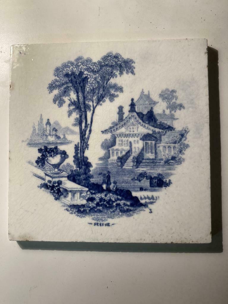 Oude/antieke Delfts Blauwe wandtegel “Suisse”, Ophalen