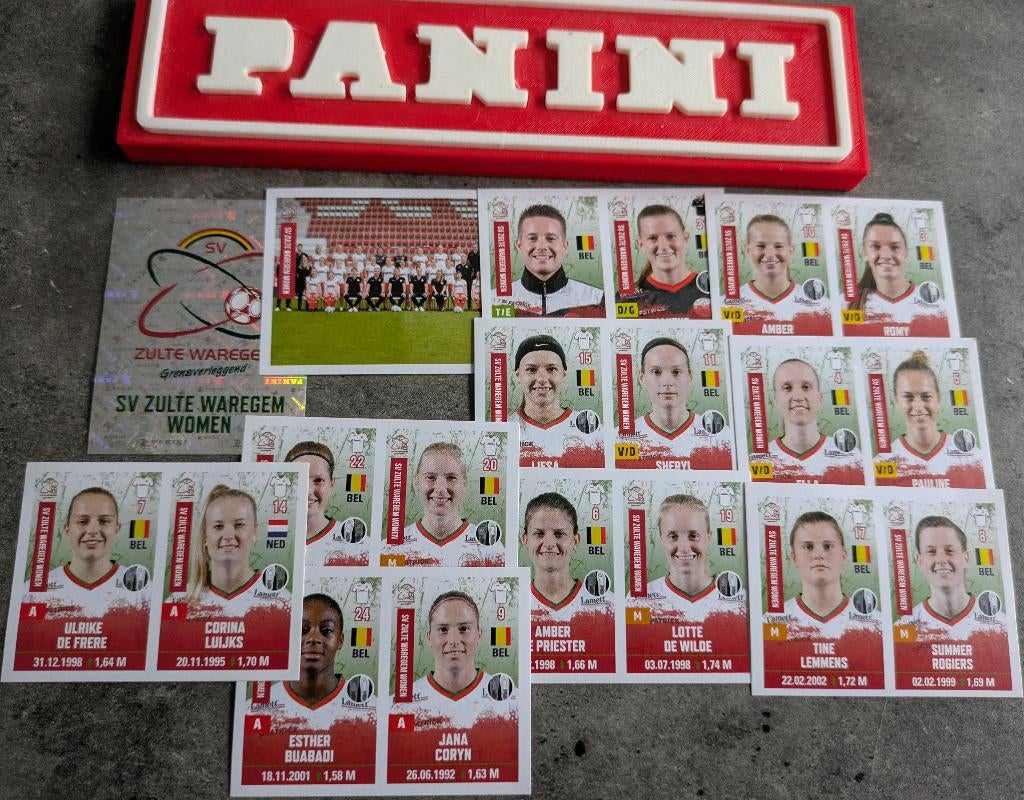 Panini FOOTBALL 2020/21 STICKERS 11X dames Z.WAREGEM VOETBAL, Ophalen of Verzenden, Nieuw
