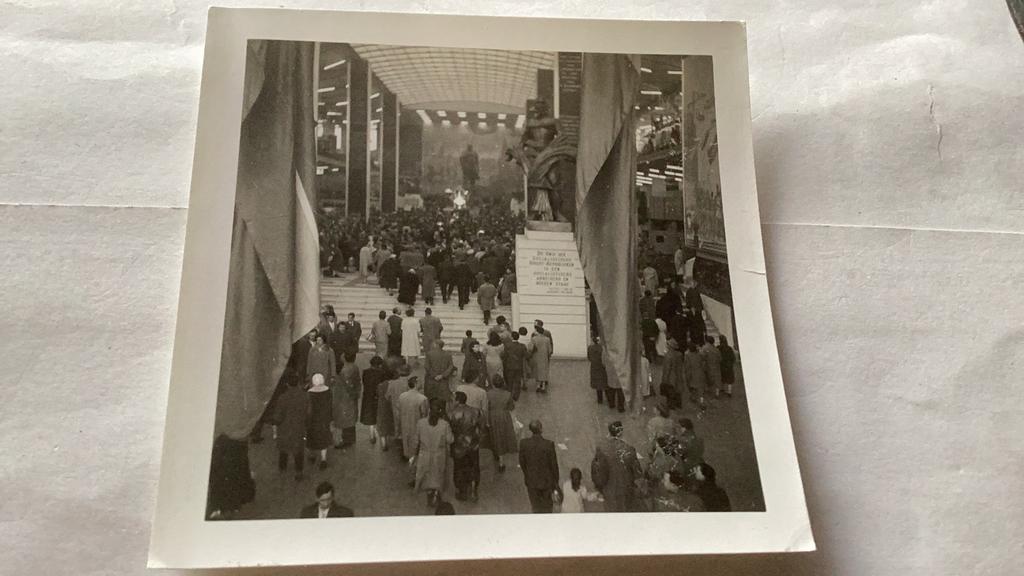 Brussel wereldtentoonstelling 1958 echte foto 9x9 cm, Ophalen of Verzenden, Zo goed als nieuw, Foto