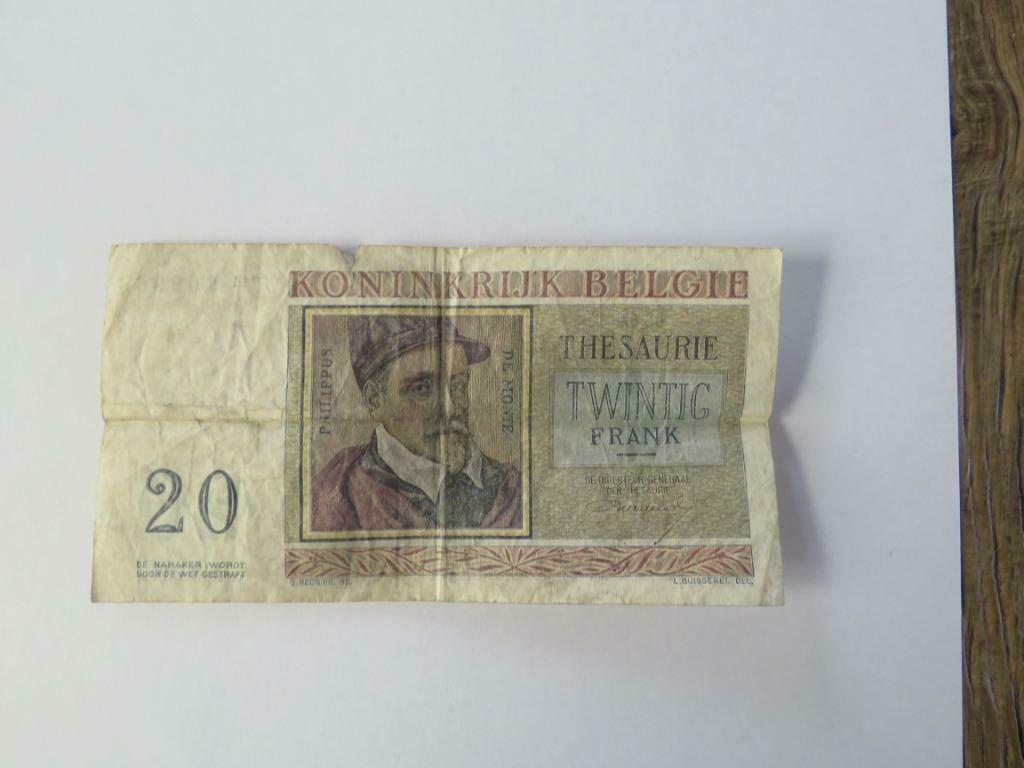 Bankbiljet 20 Frank  1956 Frank Lassus, Postzegels en Munten, Ophalen of Verzenden, Los biljet
