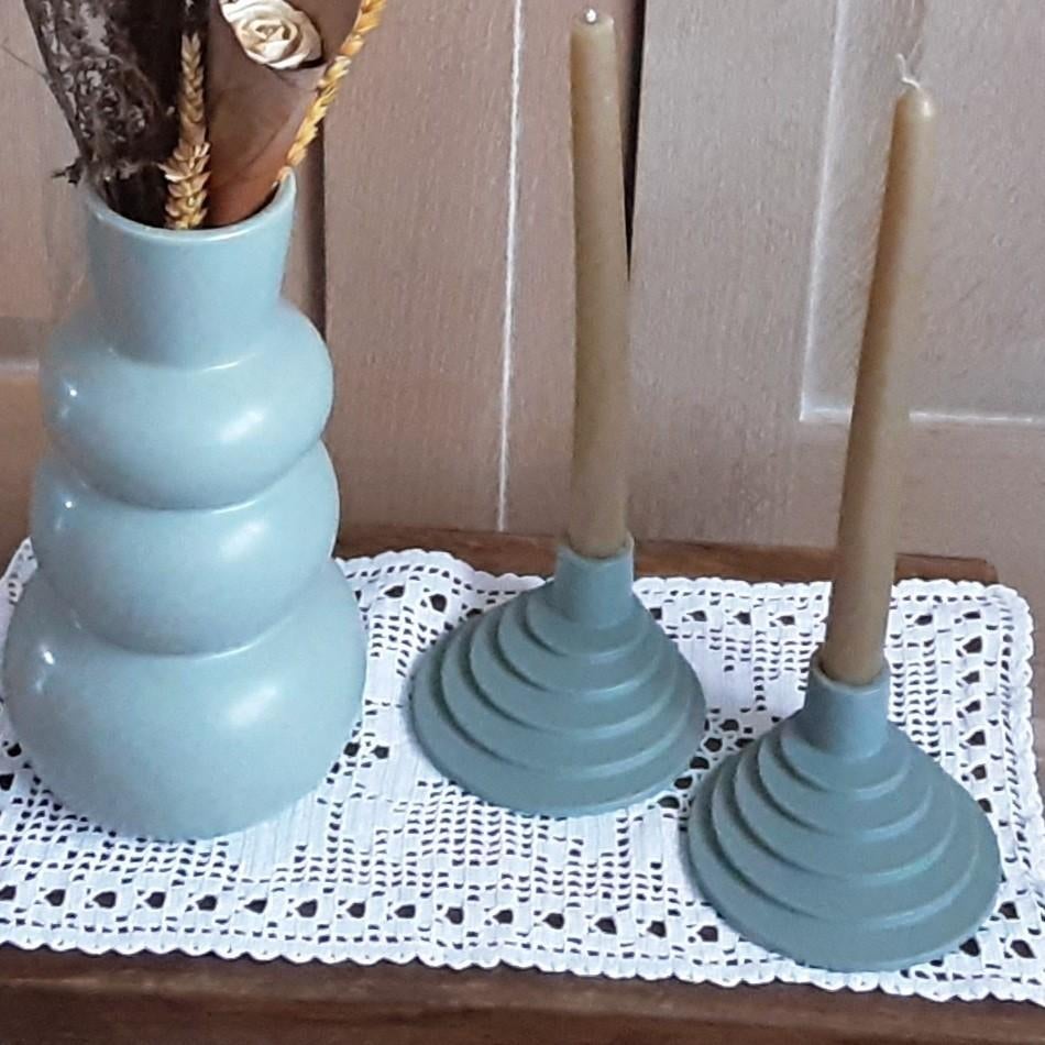 Set TWEE mooie Art-deco metalen kaarsenhouders IKEA, Ophalen of Verzenden, Nieuw, Metaal, Kandelaar