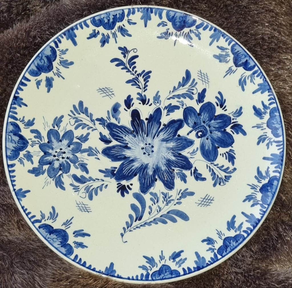 Dellfts blauw wandbord flip rabouw, Ophalen of Verzenden